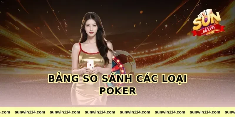 Bảng so sánh các loại poker